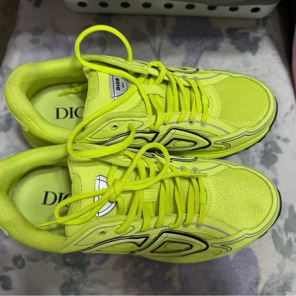Dior Neon Yellow Athletic Sneakers - Picture 3 of 8